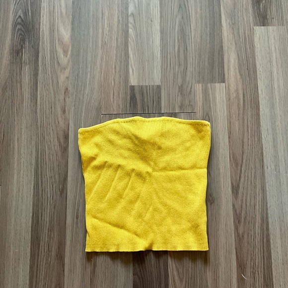 Dynamite Yellow Ribbed Tube Top - Picture 1 of 3